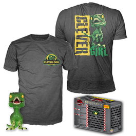 FUNKO Set de figurine POP & Tee Jurassic Park Velociraptor Exclusive S