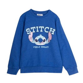 Cerdá Sweat-shirt Cotton Brushed Stitch 14 ans - Sweat-shirt garçon en coton brossé motif Stitch, taille 14 ans, couleur bleu foncé
