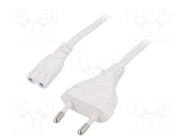 LOGILINK Câble d'alimentation H03VVH2-F CEE 7/16 (C) vers IEC C7, 1,8m, blanc