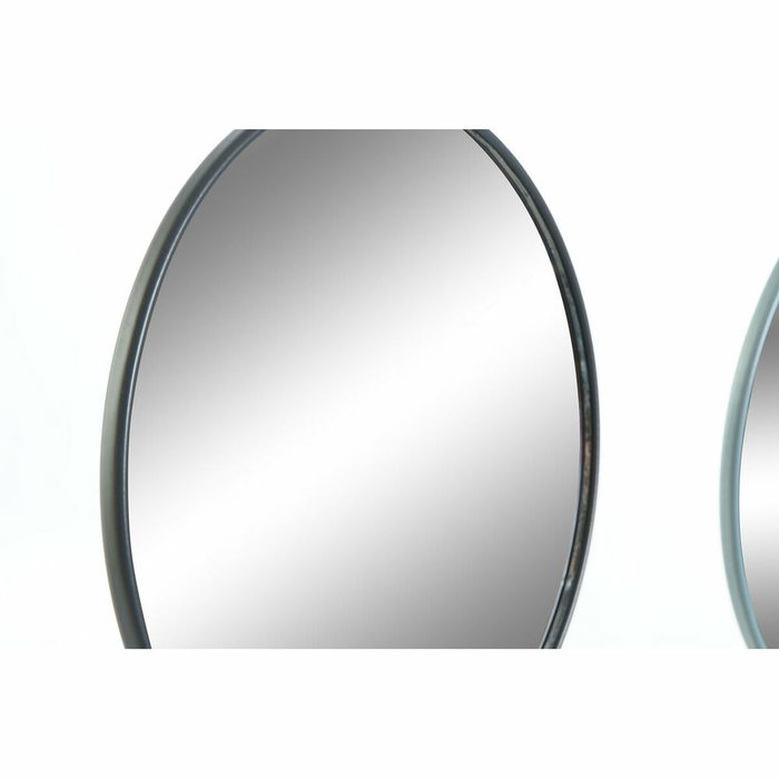 Miroir mural DKD Home Decor Métal Gris foncé Gris clair 2 Unités (17 x 17 x 27,7 cm)