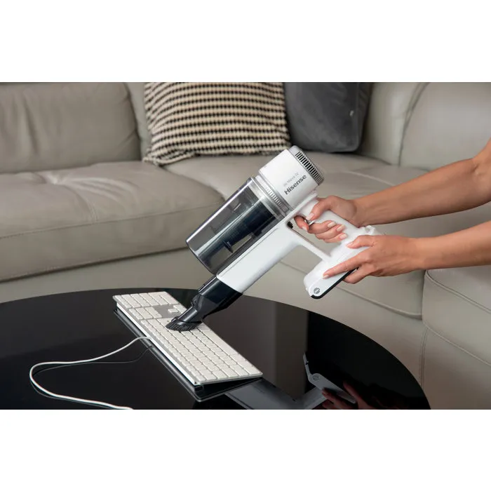 Hisense HVC6264W - Aspirateur balai sans fil avec Tube Flex et Éclairage LED Hisense HVC6264W - Aspirateur balai sans fil avec Tube Flex et Éclairage LED