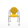 Piqueras Y Crespo Chaise Hellín jaune avec bras fixes et finition similicuir