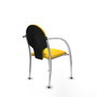 Piqueras Y Crespo Chaise Hellín jaune avec bras fixes et finition similicuir