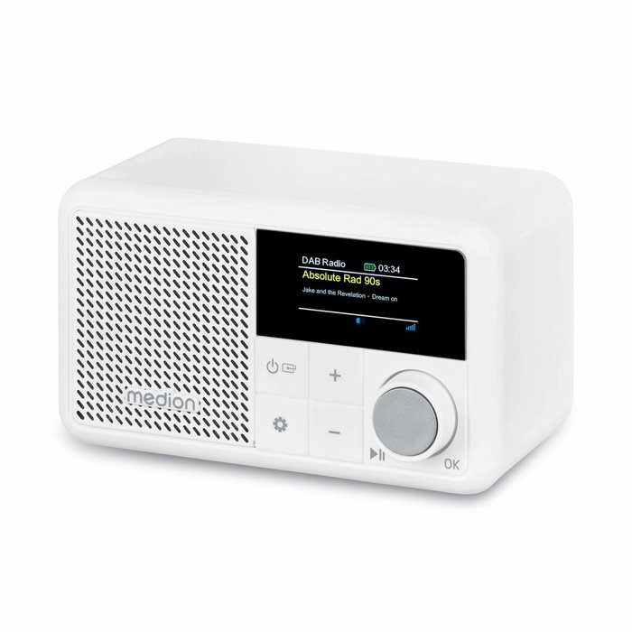 Medion Radio numérique DAB+/FM et Bluetooth, Écran TFT 1.47 pouces - Blanc