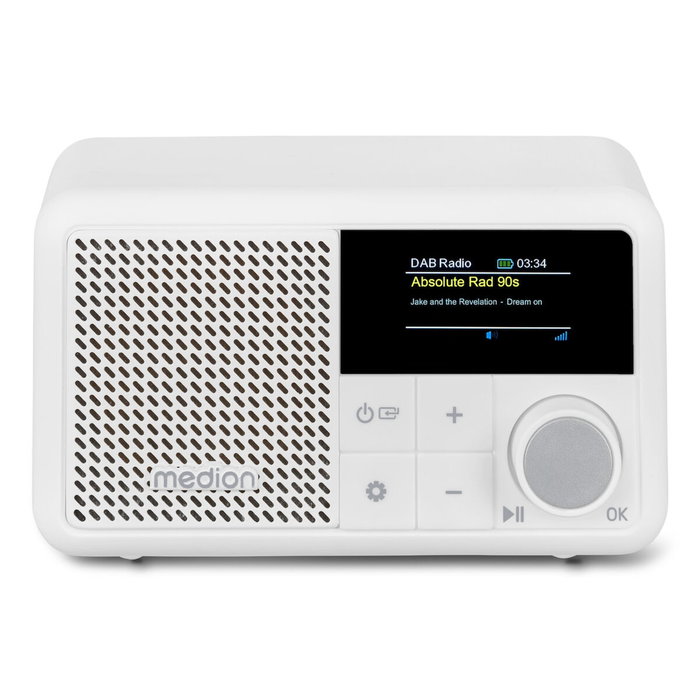 Medion Radio numérique DAB+/FM et Bluetooth, Écran TFT 1.47 pouces - Blanc