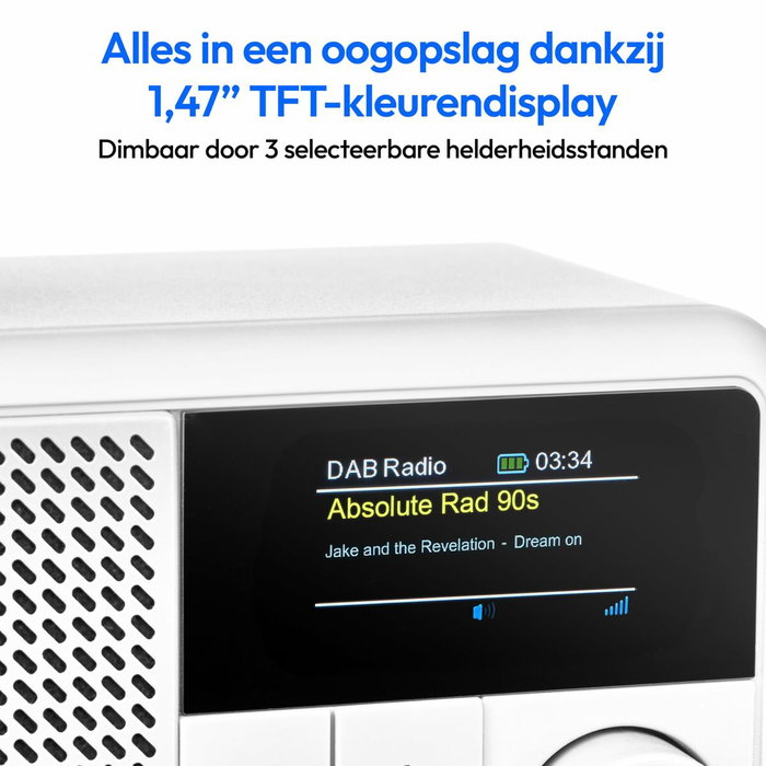 Medion Radio numérique DAB+/FM et Bluetooth, Écran TFT 1.47 pouces - Blanc