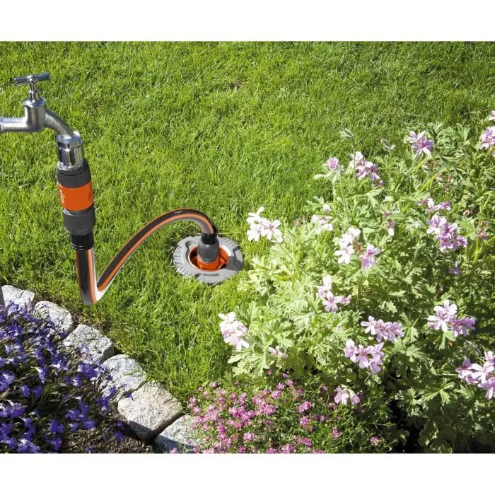 Gardena Set de Connexion Grand Débit pour Robinet et Irrigation - Inclut Raccords Rapides, Tuyau 19 mm