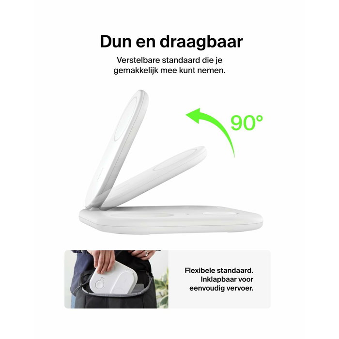 Belkin Socle de recharge Qi2 3-en-1 Blanc Belkin Socle de recharge Qi2 3-en-1 Blanc