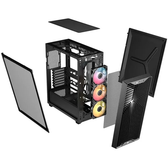 Corsair 3200D RS ARGB Boîtier PC Moyen Tour Gris, 3 ventilateurs RS120 ARGB