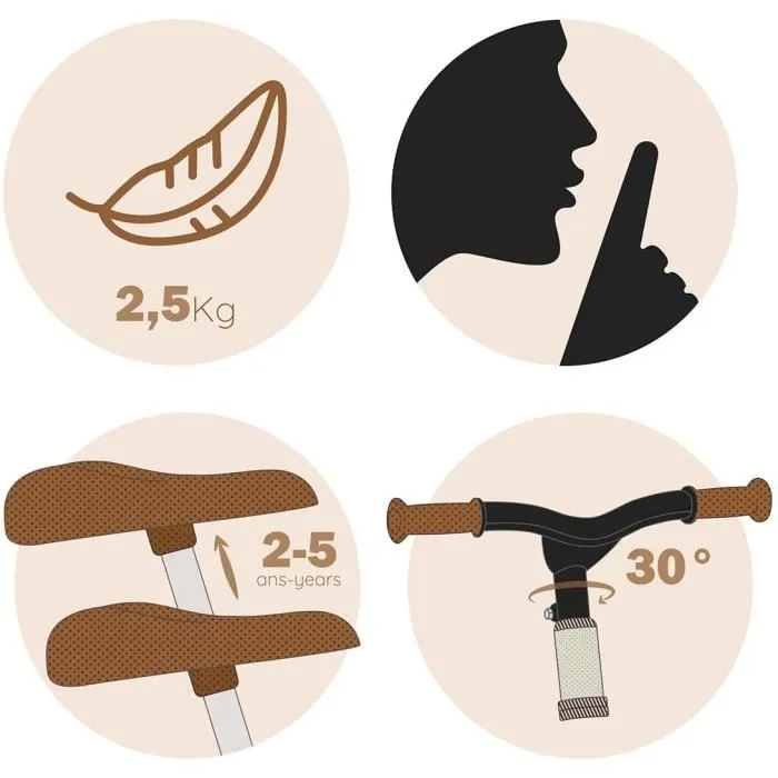 Smoby Draisienne First Bike - Vélo sans pédales réglable pour enfant de 2 à 5 ans - Ultra léger - Mixte