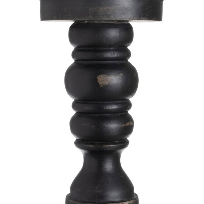 BigBuy Home Bougeoir Noir Bois Verre 12 x 12 x 55 cm BigBuy Home Bougeoir Noir Bois Verre 12 x 12 x 55 cm