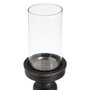 BigBuy Home Bougeoir Noir Bois Verre 12 x 12 x 55 cm