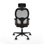 Piqueras y Crespo Chaise de Bureau avec Appui-tête Jorquera 2D036N2 Marron Gris