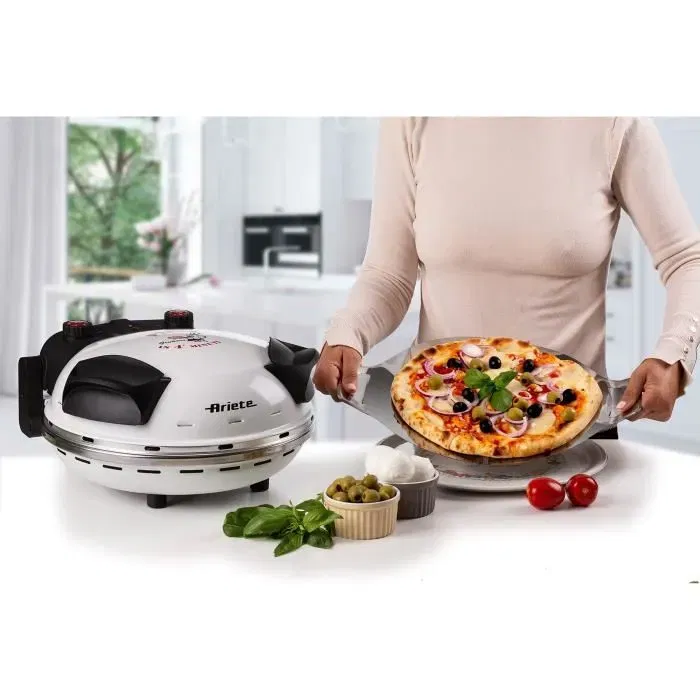 Ariete Four à Pizza Électrique 918, Blanc, Pierre Réfractaire, 33 cm, 1200W, Température Max 400°C, Cuisson Rapide Ariete Four à Pizza Électrique 918, Blanc, Pierre Réfractaire, 33 cm, 1200W, Température Max 400°C, Cuisson Rapide