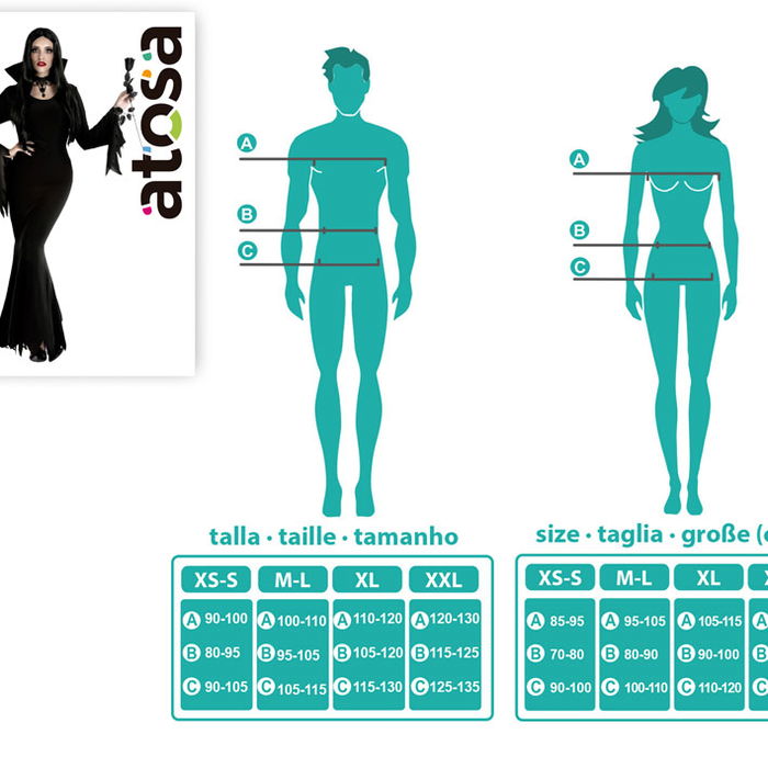 Déguisement Fantôme Sexy Adulte Halloween, Noir, Femme, Taille M-L, en Polyester