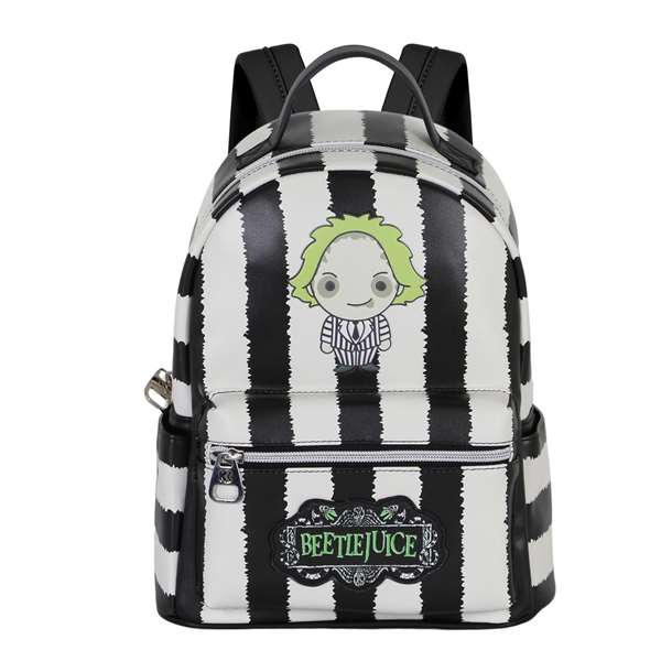 Karactermania - Sac à dos Heady Bitelchús / Beetlejuice Stripes - Sac à dos urbain PVC avec compartiments - 24.5 x 15 x 29 cm - Blanc Karactermania - Sac à dos Heady Bitelchús / Beetlejuice Stripes - Sac à dos urbain PVC avec compartiments - 24.5 x 15 x 29 cm - Blanc