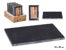 Kinvara Pizarra Aperitivo 15x10 cm Ardoise Noir avec Patins (Set de 36)