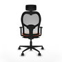 Piqueras y Crespo Chaise de Bureau Jorquera Orange et Blanc