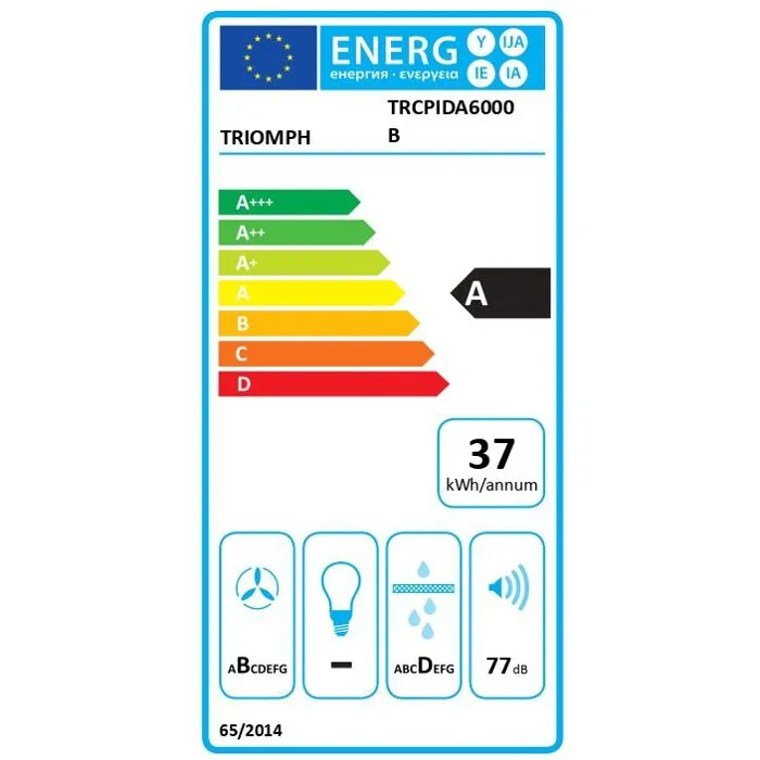 Triomph TRCPIDA6000B - Plaque induction avec hotte intégrée - 4 foyers - 60 cm
