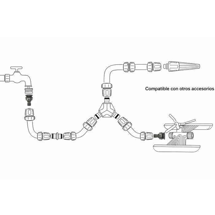 SATURNIA Adaptateur de tuyau Soft Touch 3/4" - 1/2"