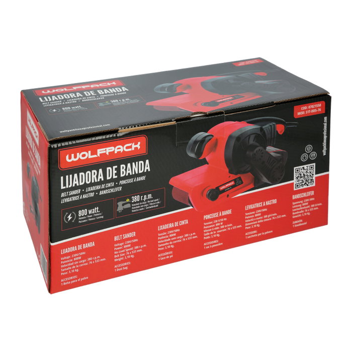 WOLFPACK LINEA PROFESIONAL Ponceuse à bande 800W