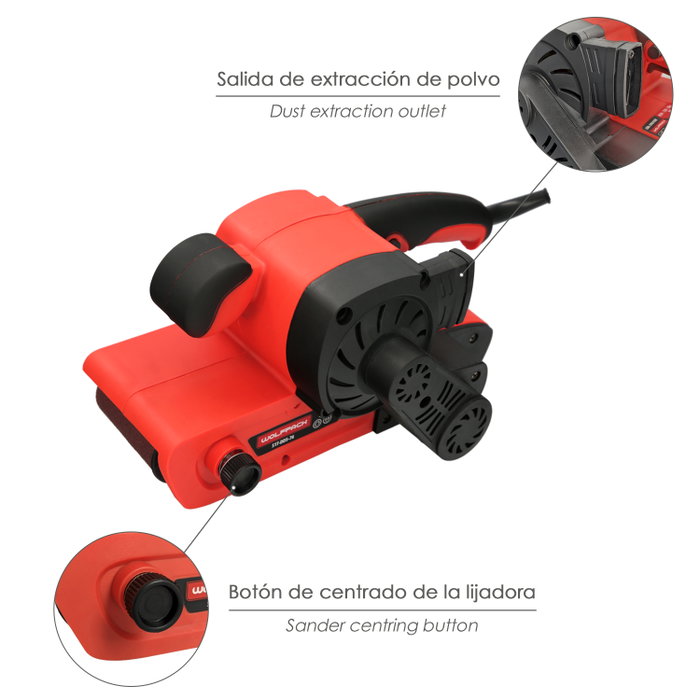 WOLFPACK LINEA PROFESIONAL Ponceuse à bande 800W