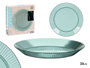 Leknes Assiette Rayures Verte 23 cm Diamètre Plastique PS (Set de 24)