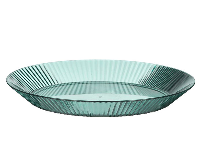 Leknes Assiette Rayures Verte 23 cm Diamètre Plastique PS (Set de 24)