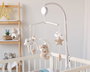 KioKids Móvil de Cuna Musical con Osito, Nana y Luces Rotativas - Dolci Amici - Beige - Pour Bébés dès la Naissance