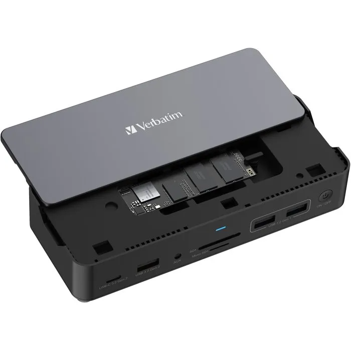 Verbatim Station d'accueil Pro CDS-15SSD USB-C 3.2 15 ports avec SSD 256 Go - Gris