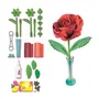Clementoni - Crée tes fleurs - Rose - Kit créatif pour assembler et personnaliser 2 fleurs avec tiges, pétales à colorer, corolles et porte-fleur