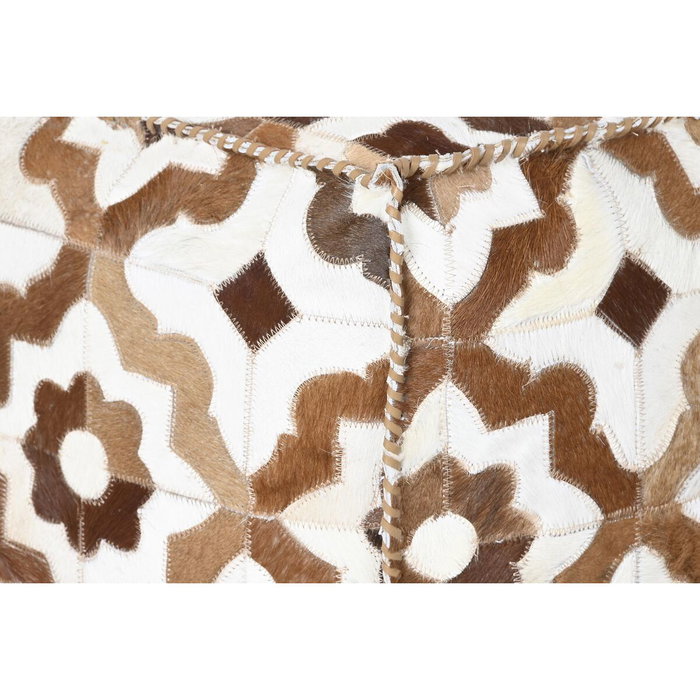 Pouf DKD Home Decor Blanc Marron 45 x 45 x 40 cm