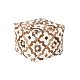 Pouf DKD Home Decor Blanc Marron 45 x 45 x 40 cm