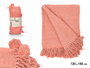 Giftdecor Couverture Pompon en Coton Teja 120x150 cm Multiusos (Set de 12)
