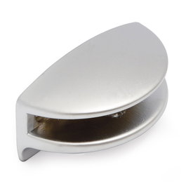 HERRAJES ALK Support demi-lune pour verre 6 mm, chrome mat (Pack de 2)