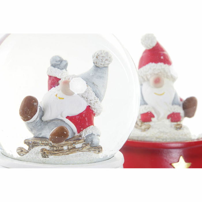 Boule de Noël DKD Home Decor Résine Verre Père Noël (2 pcs) (9.5 x 9.5 x 13.5 cm)