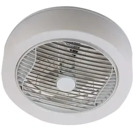 Farelek AIR-LIGHT CROWN - Ventilateur de plafond blanc 40 cm avec éclairage LED 24W, télécommande, rotation réversible, 3 vitesses