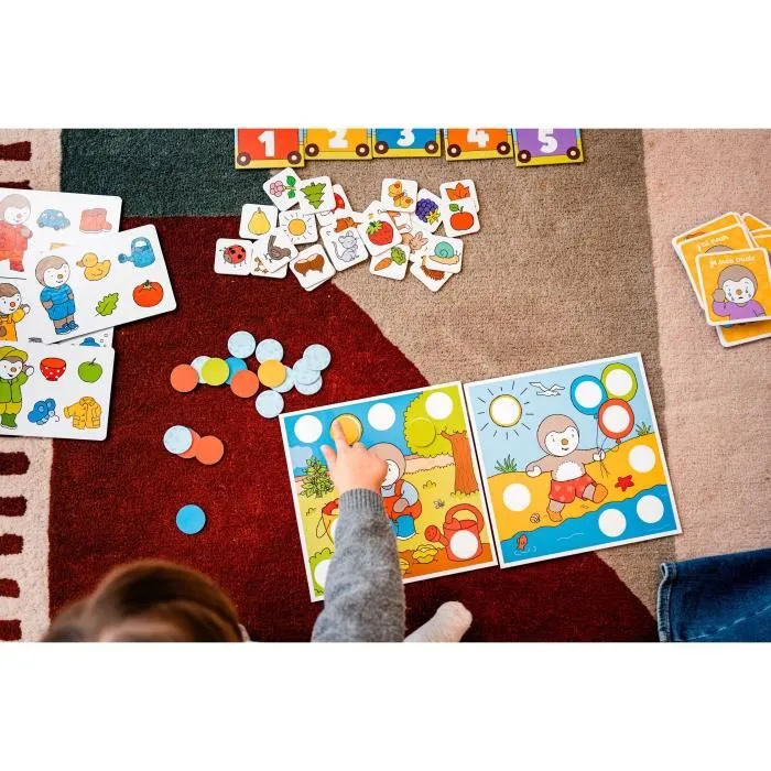 Nathan - T'choupi - Coffret de 7 jeux éducatifs - Loto, train des chiffres - Pour enfants dès 2 ans