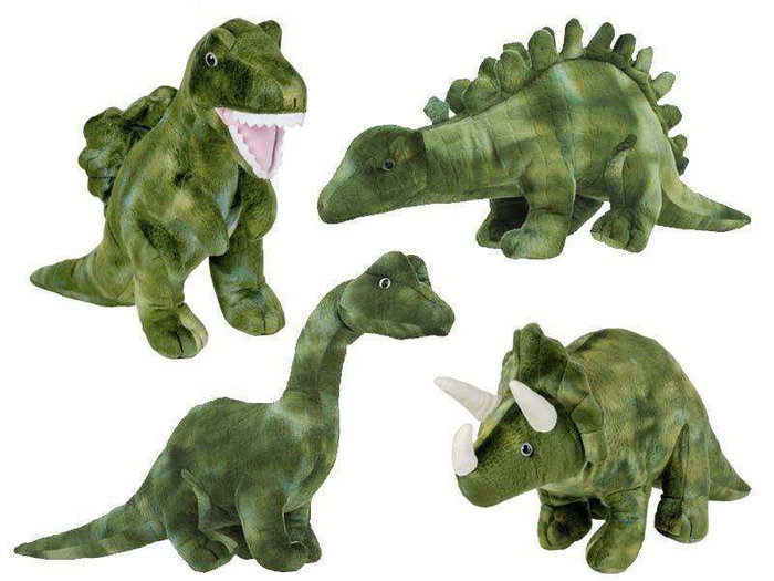 Beatriz - Peluche Dinosaure vert 33 cm - Modèle assorti aléatoire - Jeu en français