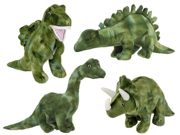 Beatriz - Peluche Dinosaure vert 33 cm - Modèle assorti aléatoire - Jeu en français