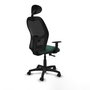 Piqueras Y Crespo Chaise de bureau Alocén, Vert bouteille et Noir, Mécanisme Sincro, 1D, Cabecero Fijo