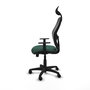 Piqueras Y Crespo Chaise de bureau Alocén, Vert bouteille et Noir, Mécanisme Sincro, 1D, Cabecero Fijo
