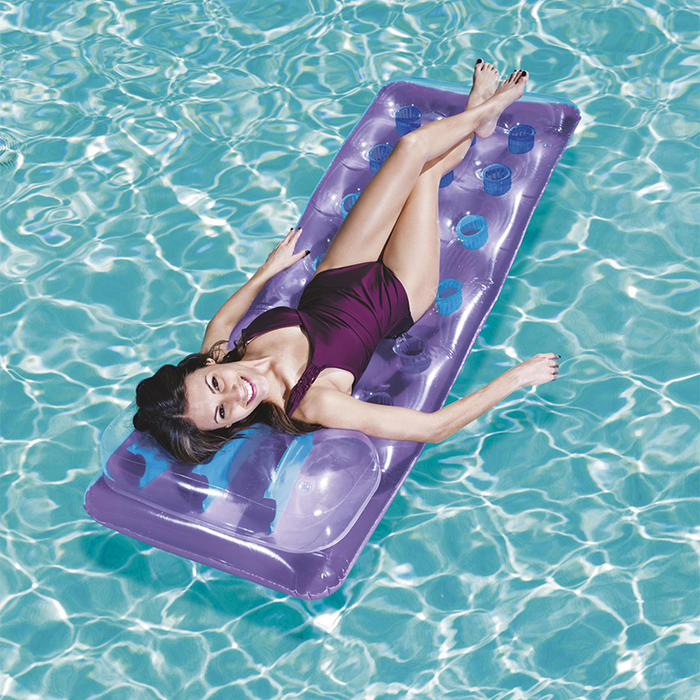 Bestway 43015 Matelas Gonflable avec Oreiller pour Plage et Piscine 188x71 cm
