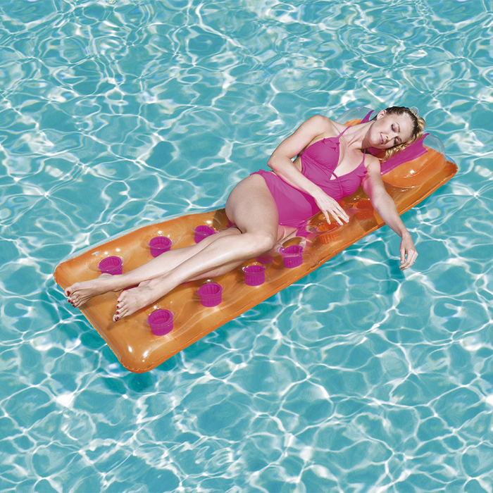 Bestway 43015 Matelas Gonflable avec Oreiller pour Plage et Piscine 188x71 cm