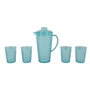 KSD Jarre à eau 2 litres avec 4 verres 420 ml design boules bleu plastique