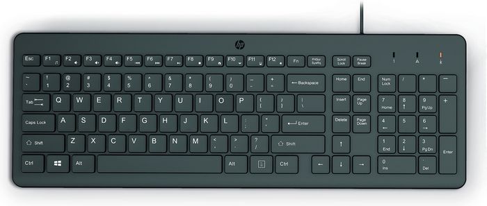 HP Clavier Filaire 150W AZERTY Français - Pavé Numérique, LED, Ergonomique, Garantie 2 Ans HP Clavier Filaire 150W AZERTY Français - Pavé Numérique, LED, Ergonomique, Garantie 2 Ans