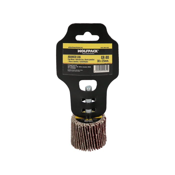 WOLFPACK LINEA PROFESIONAL Éventail abrasif grain 80, 30x25 mm