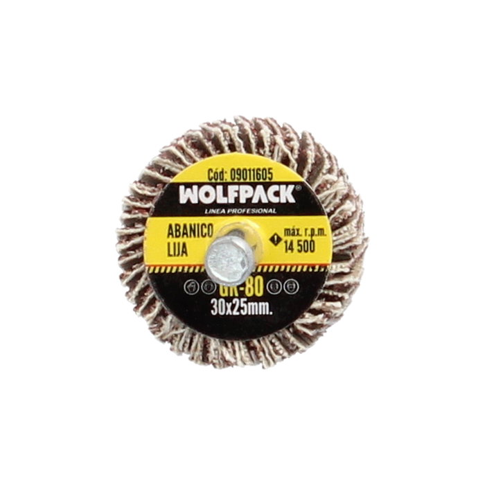 WOLFPACK LINEA PROFESIONAL Éventail abrasif grain 80, 30x25 mm