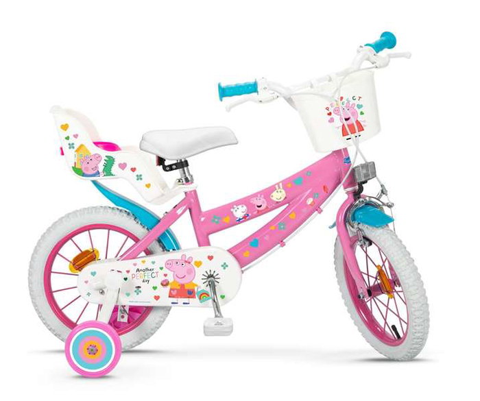 Peppa Pig - Bicicleta pour enfants fille 14 pouces, couleur rose, âge recommandé 4 à 6 ans (36 mois min), cadre fer, nécessite assemblage