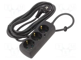 JONEX Rallonge réseau H05VV-F 5m 3G1,5mm2 noir